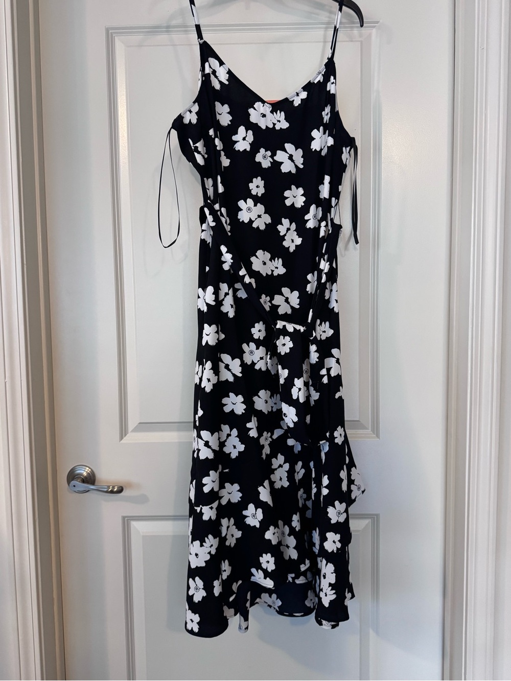 Karl Lagerfeld Black with White Floral Slip Dress
